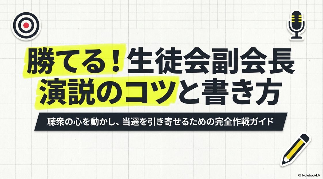 勝てる生徒会副会長演説のコツと書き方：聴衆の心を動かし当選を引き寄せる完全作戦ガイド