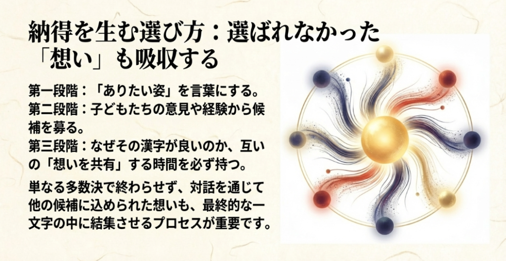 ありたい姿の言語化から想いの共有まで、選ばれなかった想いも吸収して納得を生む漢字の選び方の3ステップ