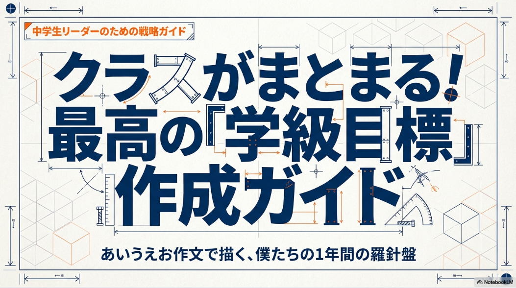 中学生リーダーのためのあいうえお作文で作る学級目標作成ガイドの表紙画像。