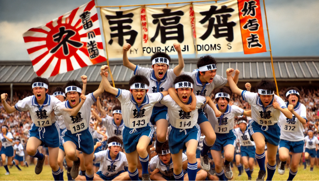 四字熟語で団結力を示す学級目標のサブタイトル例