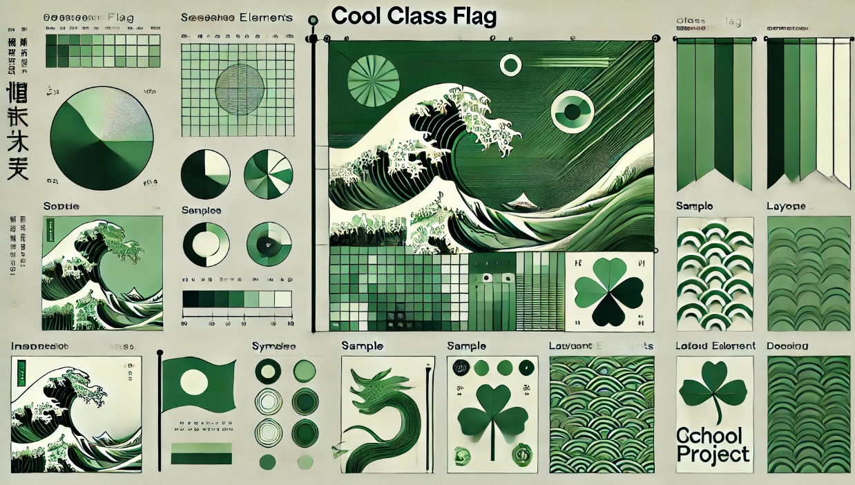 学級旗の緑でかっこいい構成のポイント