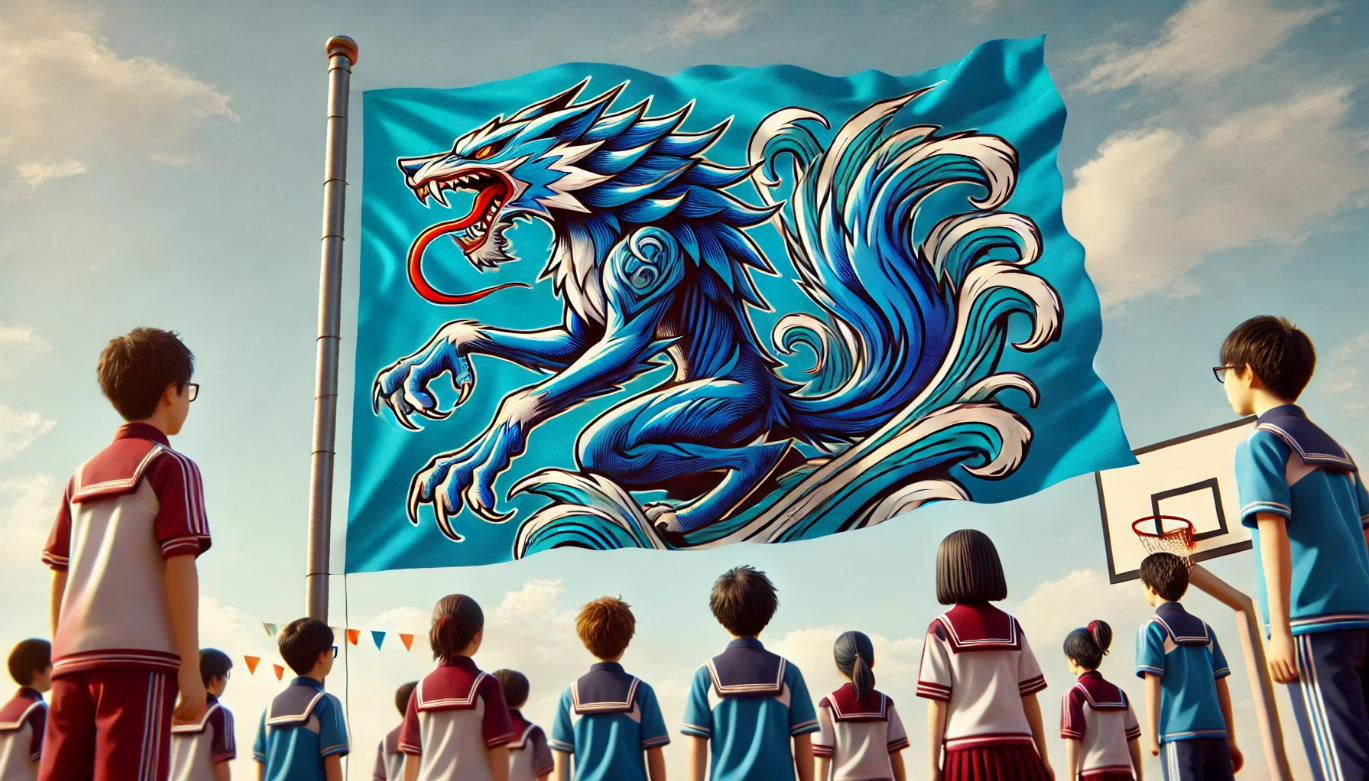 学級旗の青は動物のモチーフで映える！個性を引き出す旗デザイン