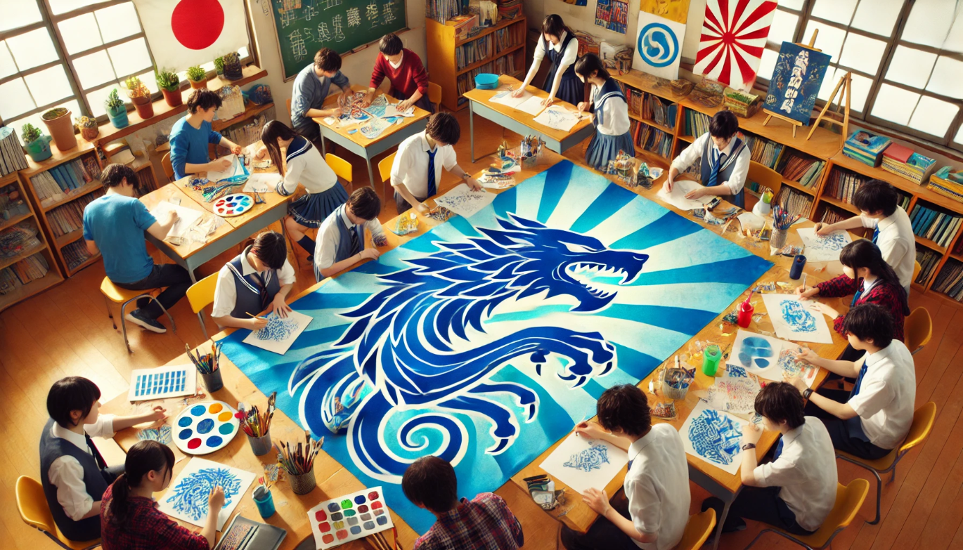 学級旗の青い動物を活かした作り方とアイデア