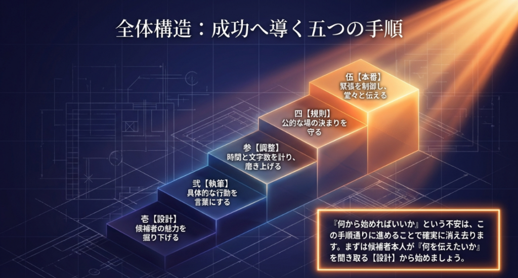 生徒会応援演説を成功へ導く5つの手順（設計・執筆・調整・規則・本番）