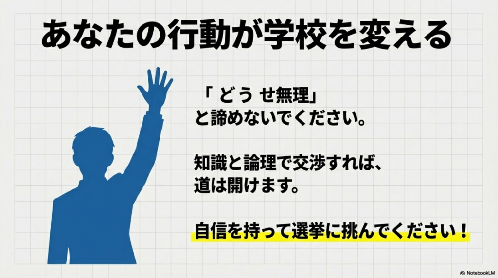 知識と論理で交渉すれば道は開けるというメッセージ
