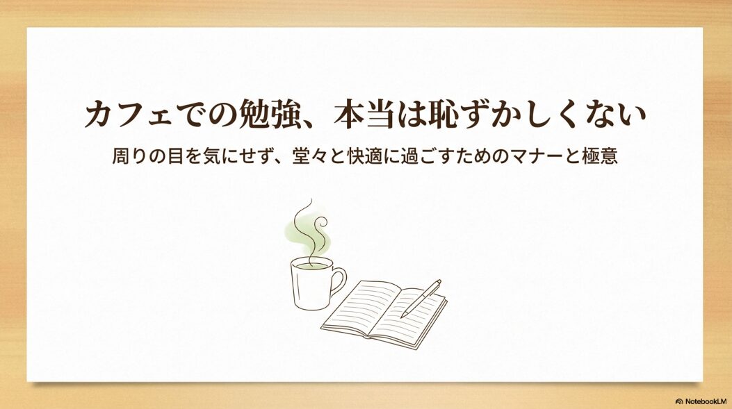 カフェでの勉強は恥ずかしくない！堂々と過ごすためのマナーと極意