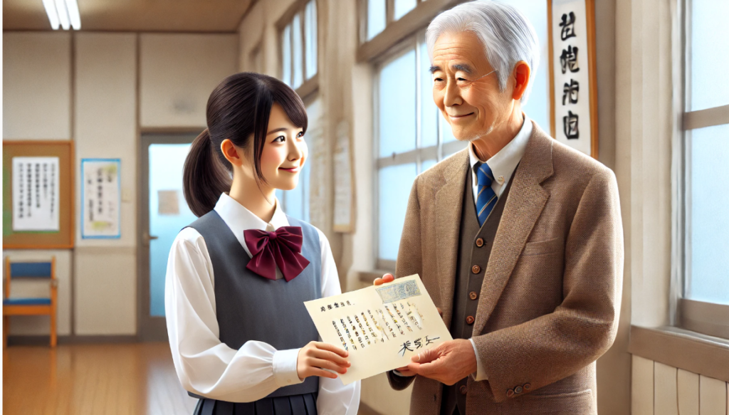 専科の先生や校長先生への丁寧な挨拶