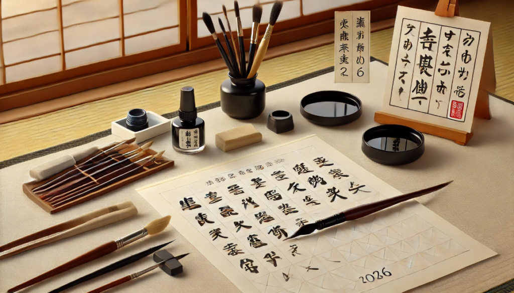 書き初めの中学生の課題2026に向けた道具と埼玉対策