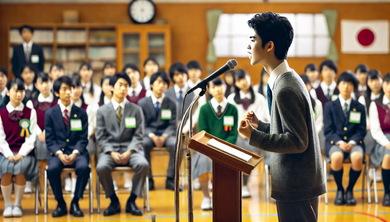 演説と理想の学校に込める想い