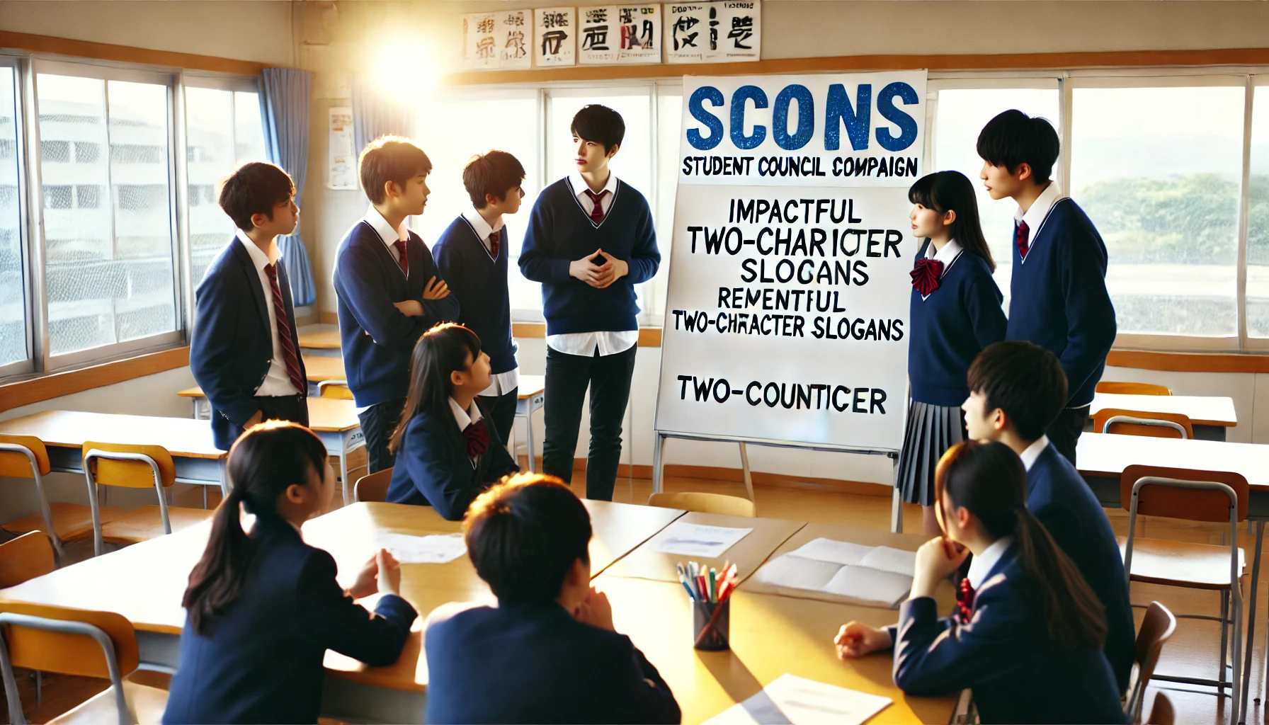 生徒会のスローガン向け二字熟語のおすすめ例