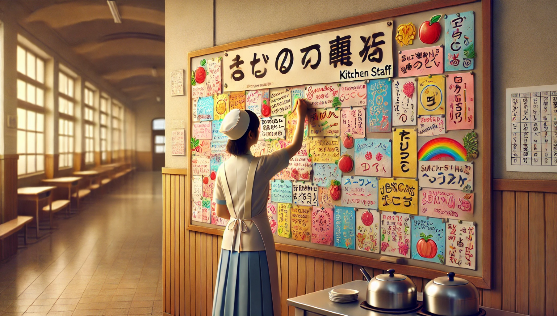 給食室の調理員からの卒業メッセージの形と工夫