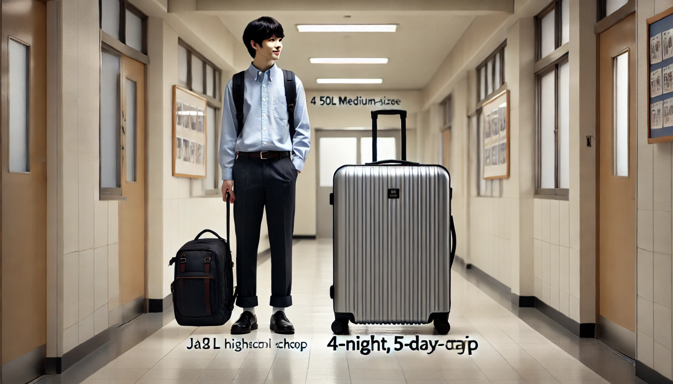 修学旅行が泊5日の場合のスーツケース大きさは？