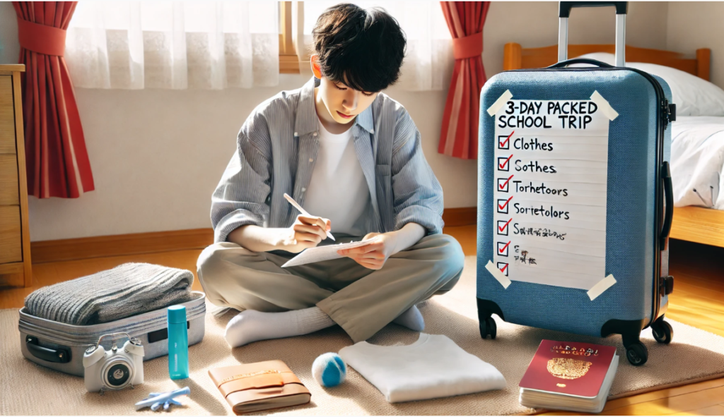 中学生の修学旅行用キャリーケースで2泊3日の準備は？