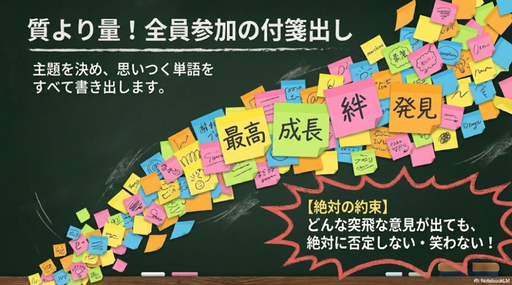 質より量！全員参加の付箋出しでアイデアを広げる