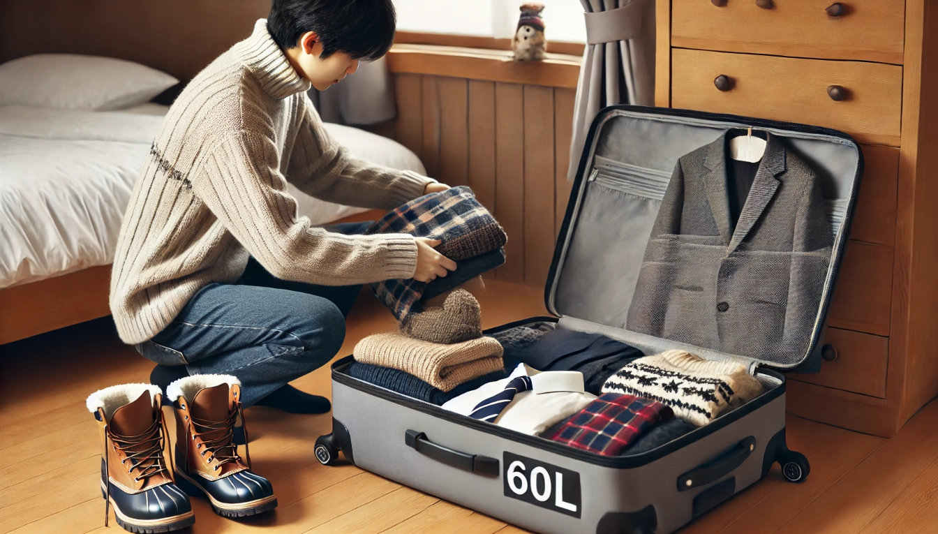 冬の防寒着は60Lも検討