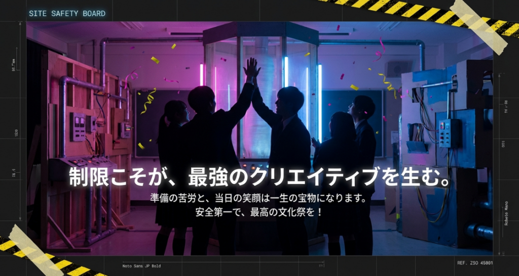 文化祭の準備を通じた成長と、安全第一で最高の思い出を作るための応援メッセージ