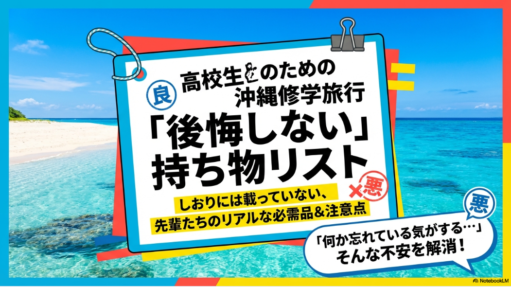 高校生のための沖縄修学旅行「後悔しない」持ち物リスト