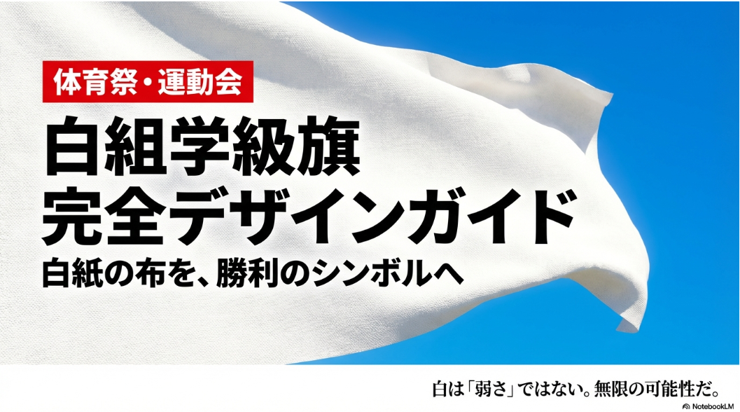 体育祭・運動会の白組学級旗デザイン完全ガイド表紙
