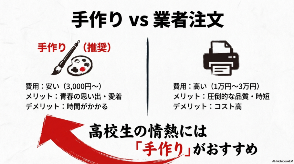 学級旗制作における手作り（推奨）と業者注文の費用・メリット・デメリット比較