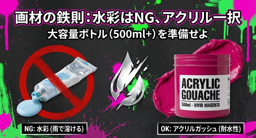 学級旗制作におけるアクリル絵の具の鉄則と水彩NGの理由