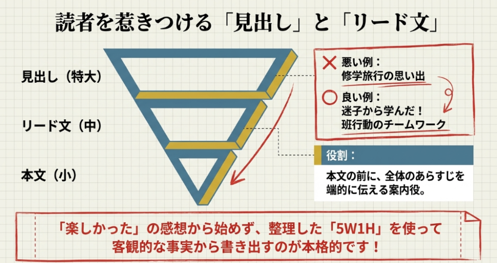 読者を惹きつける見出しの良い例・悪い例と、あらすじを伝えるリード文の役割