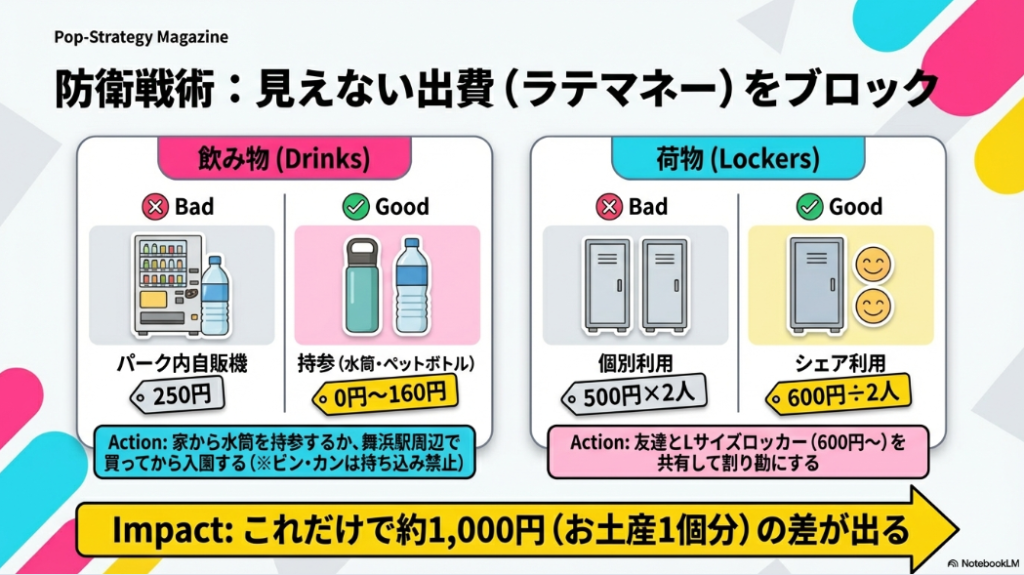 防衛戦術：飲み物代とロッカー代のムダをブロック