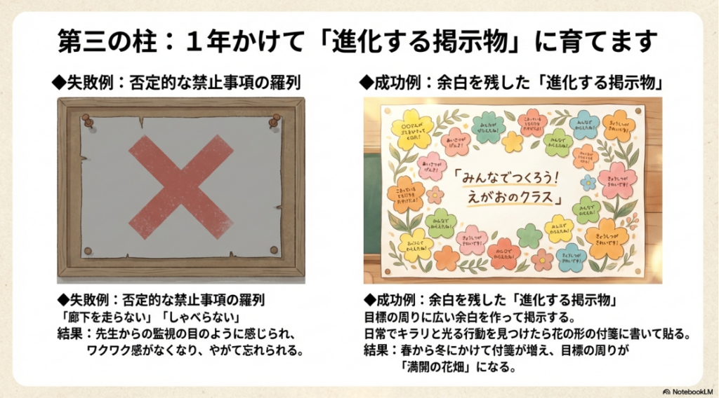 学級目標の掲示物の失敗例と進化する成功例