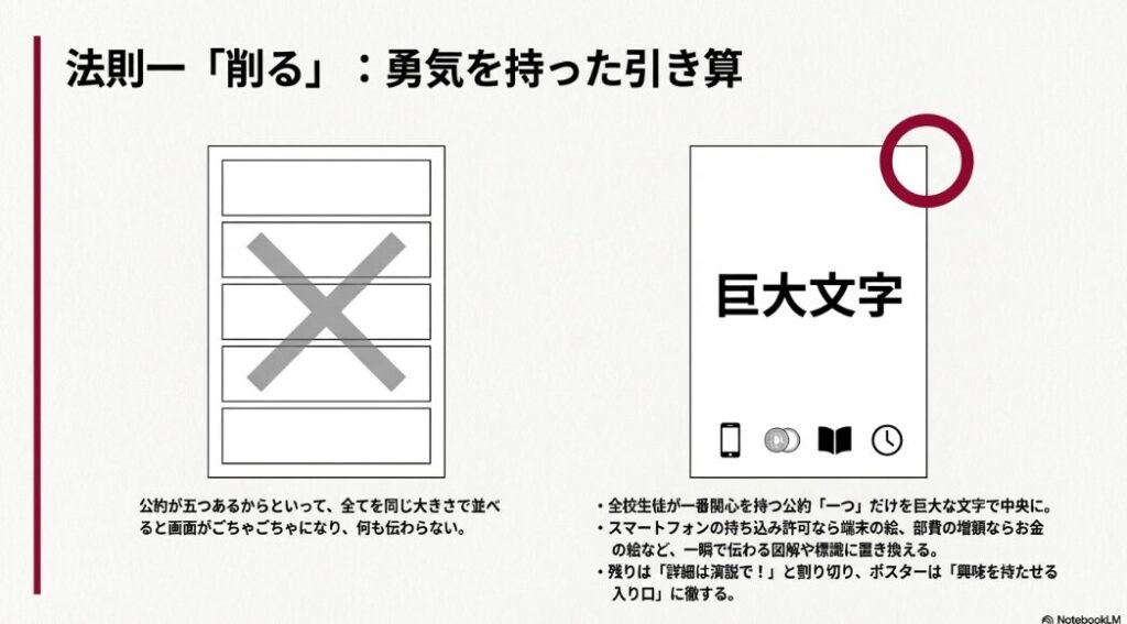 法則一「削る」勇気を持った引き算で情報を絞り込む