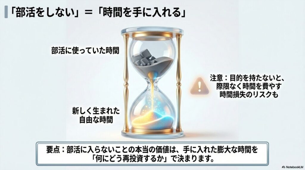 部活をしないことで手に入れた自由な時間と、時間損失のリスク