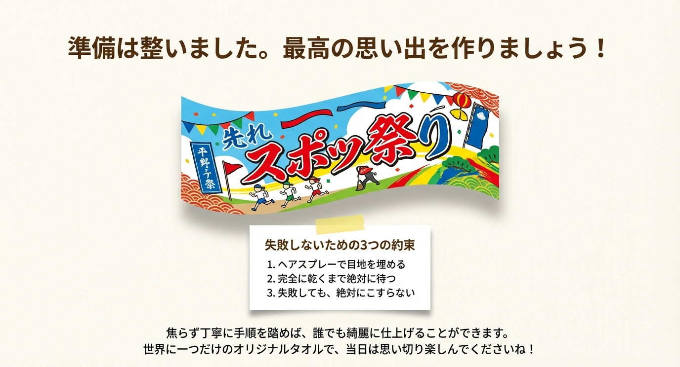 ヘアスプレーの使用、完全乾燥、失敗してもこすらないという、失敗を防ぐための3つの重要ポイント。