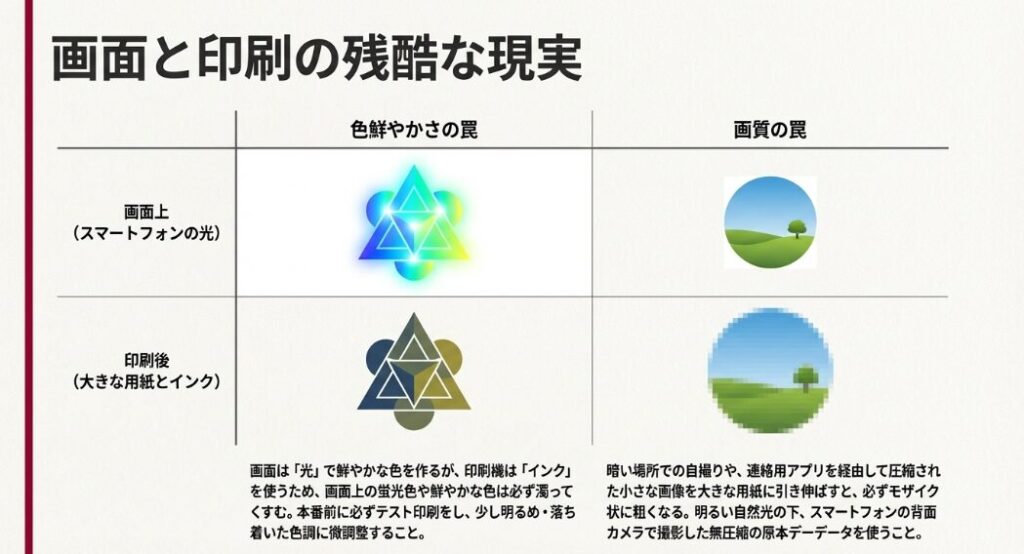 画面と印刷の残酷な現実(色鮮やかさと画質の罠)