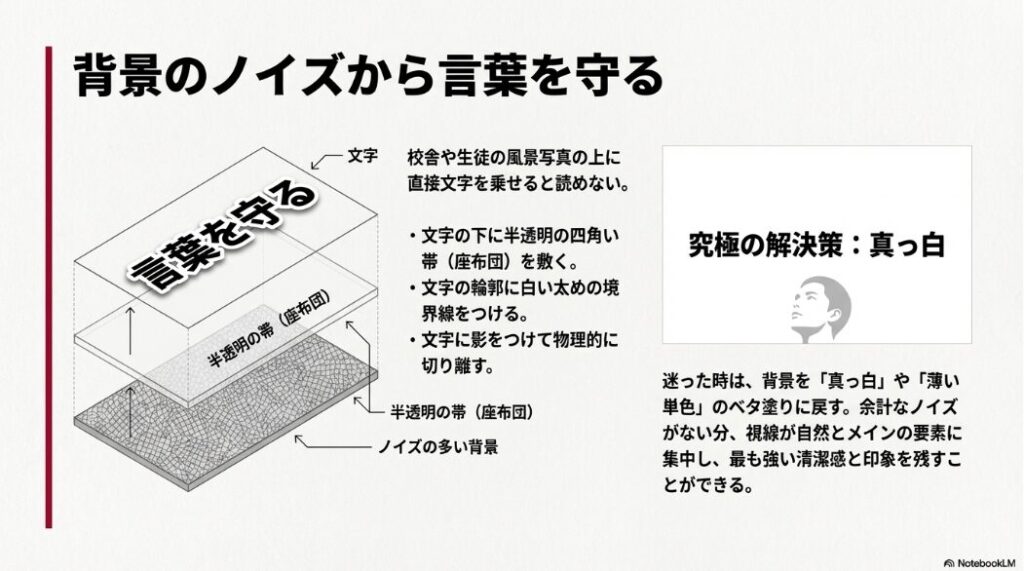 背景のノイズから言葉を守る方法(座布団やフチドリ)