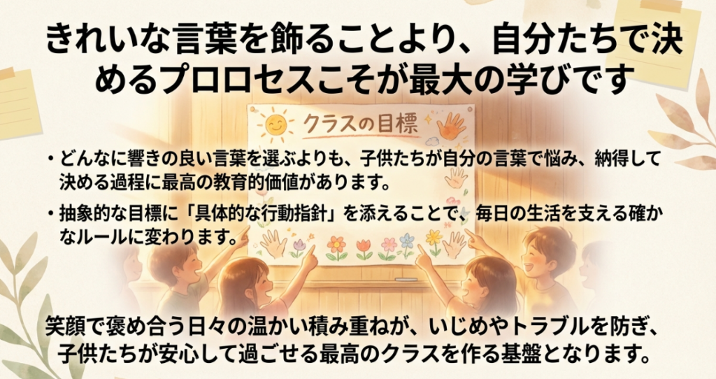きれいな言葉を飾ることより、自分たちで決めるプロセスこそが最大の学び