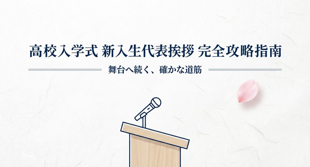 高校入学式における新入生代表挨拶の完全攻略指南