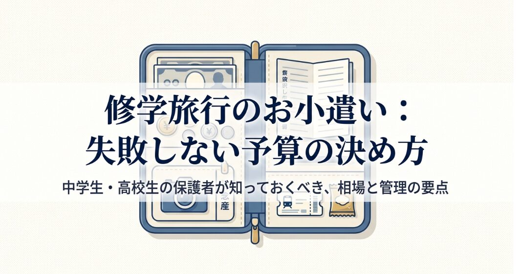 修学旅行のお小遣いの相場と管理の要点について、失敗しない予算の決め方を解説するタイトル画像