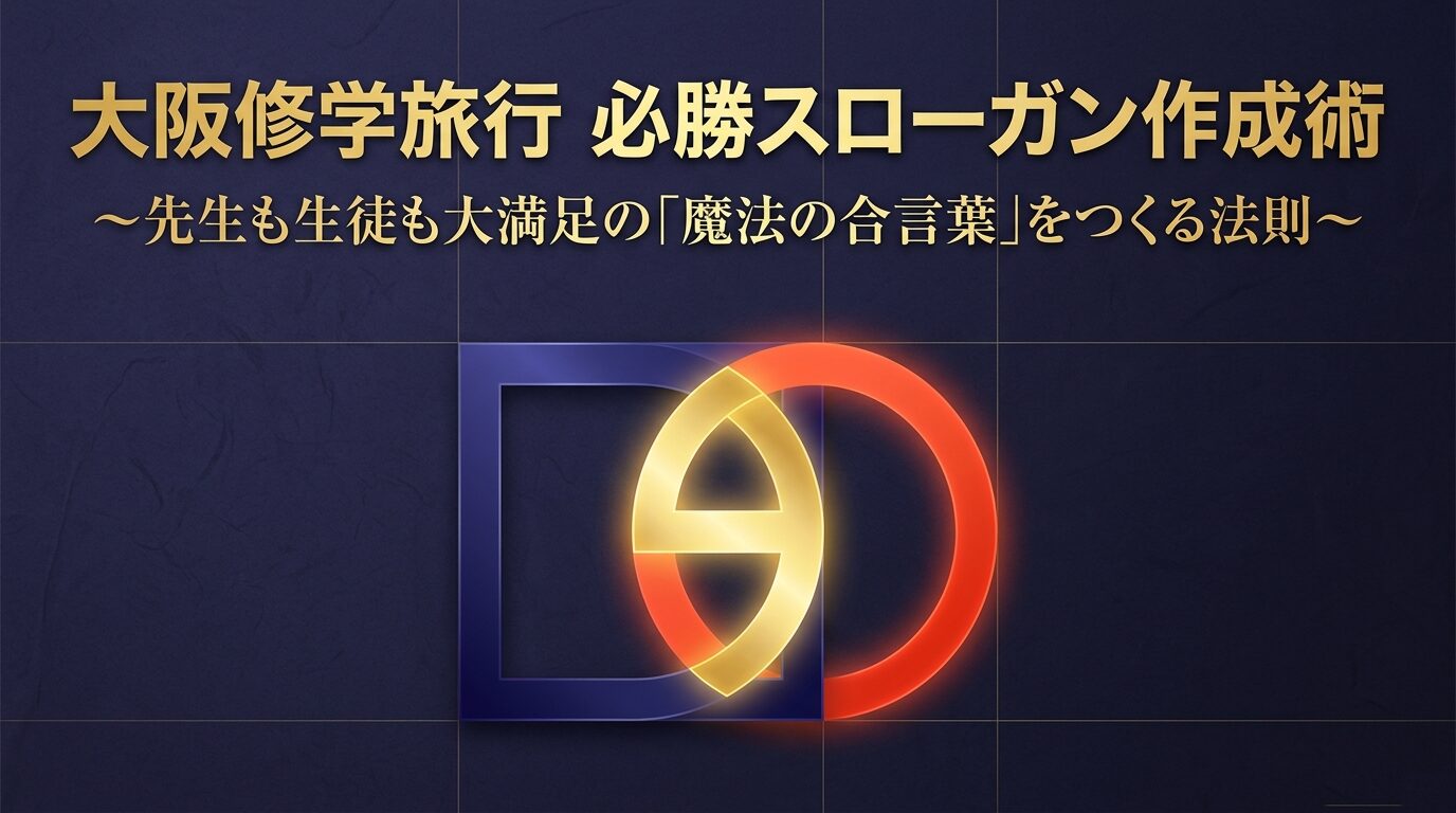 大阪修学旅行 必勝スローガン作成術 〜先生も生徒も大満足の「魔法の合言葉」をつくる法則〜