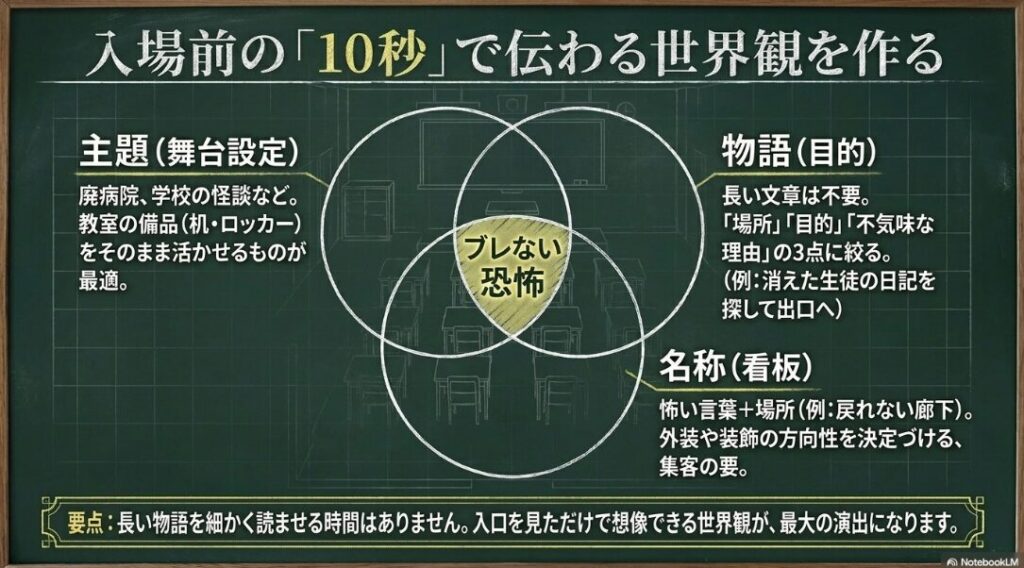 文化祭お化け屋敷のテーマ、ストーリー、名前をそろえてブレない恐怖を作る考え方